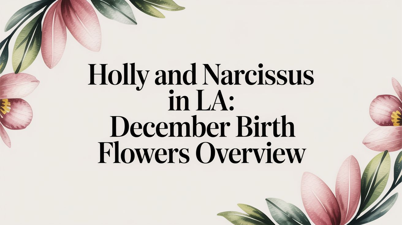 Holly and Narcissus in LA: december birth flowers overview